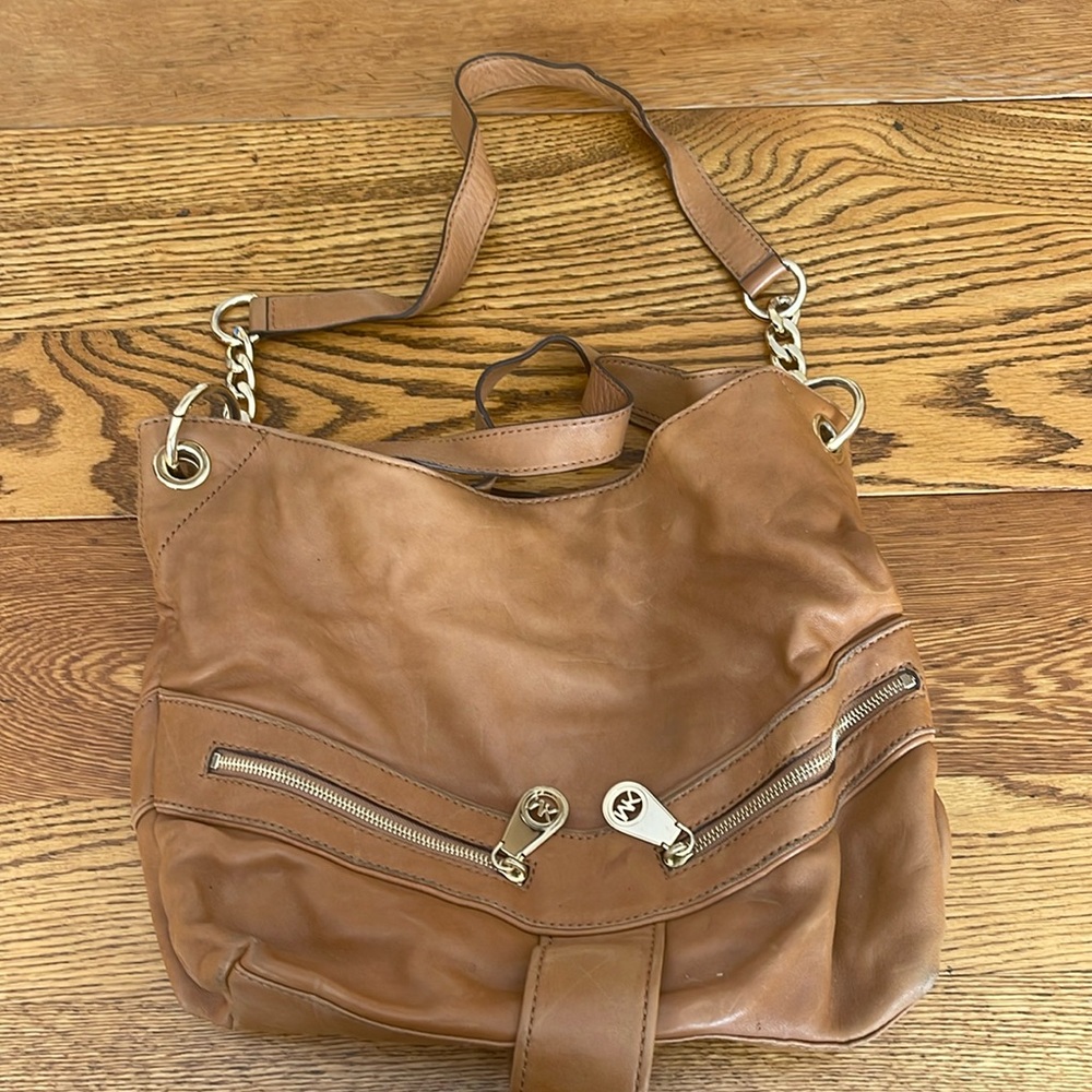 Brown Leather MK bag